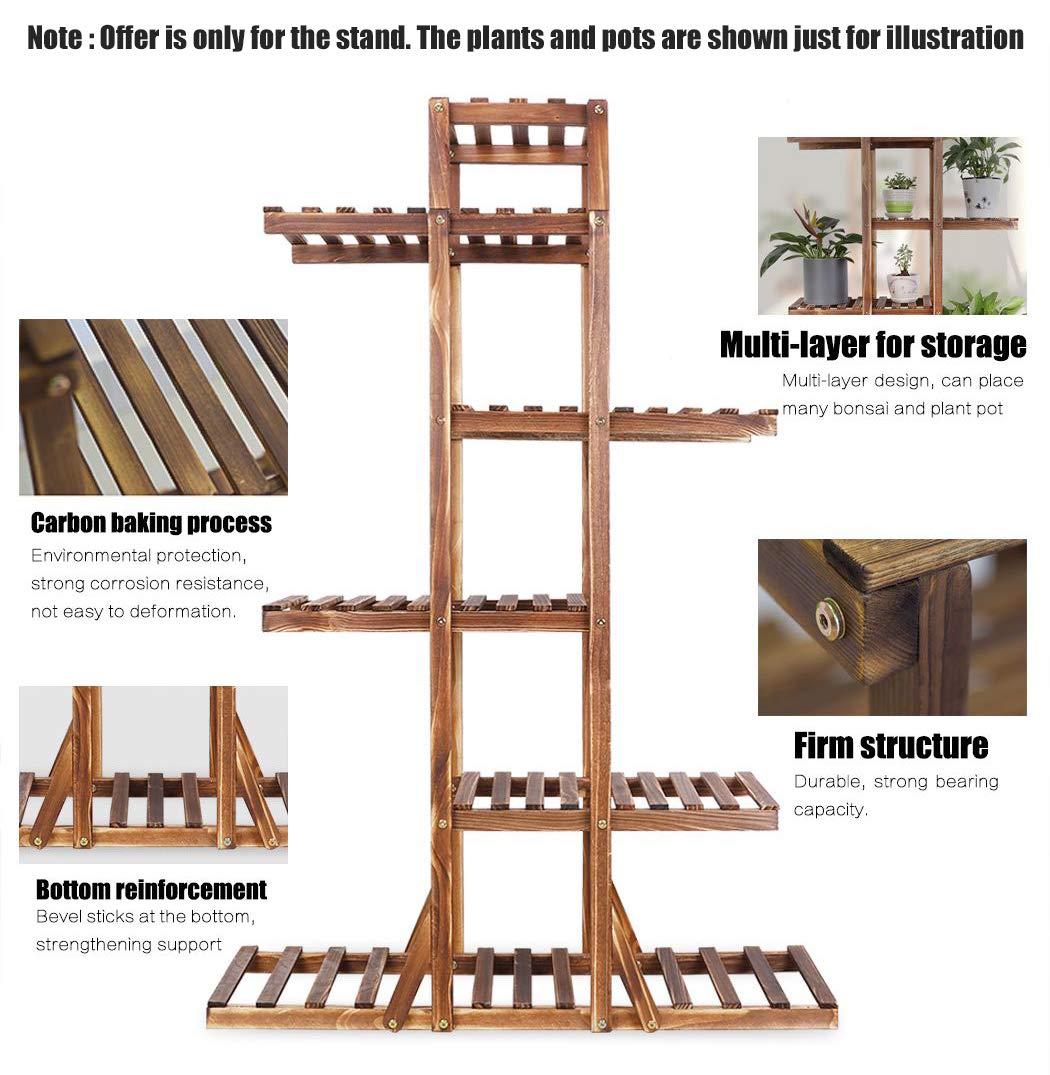 STORE 2508 Solid Wooden Vertical Garden Multi Layer Plant Stand